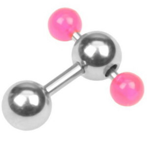 Pink Dual Ball Piercing - 1.6 x 6 mm