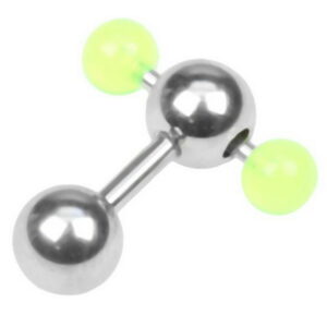 Green Dual Ball Piercing - 1.6 x 6 mm