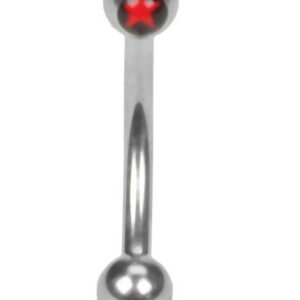 Red Star - 1.2 x 8 mm Øyenbrynspiercing