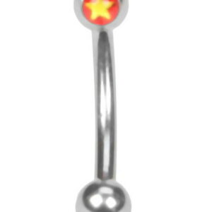 Yellow Star - 1.2 x 8 mm Øyenbrynspiercing