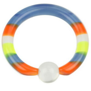 Akryl Rainbow Ball Closure Ring Piercing