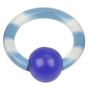 Akryl Blue Stripes Ball Closure Ring Piercing