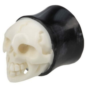 Carved Horn Skull - Organisk Piercing Plugg