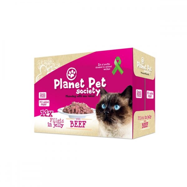 Planet Pet Society Oksekjøtt i Gelé  12x85 g