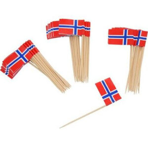 50 stk Muffins/Kakedekorasjoner med Norske Flagget