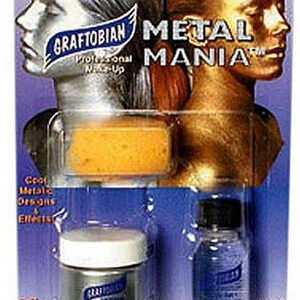 Metal Mania TM - Graftobian Cosmetic Powdered Metals - Sølvfarget Sminkekitt 3 Deler