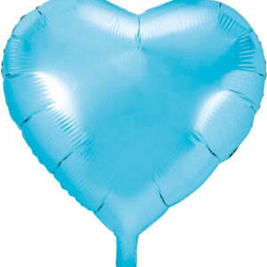 Hjerteformet Lys Blå Folieballong 45 cm