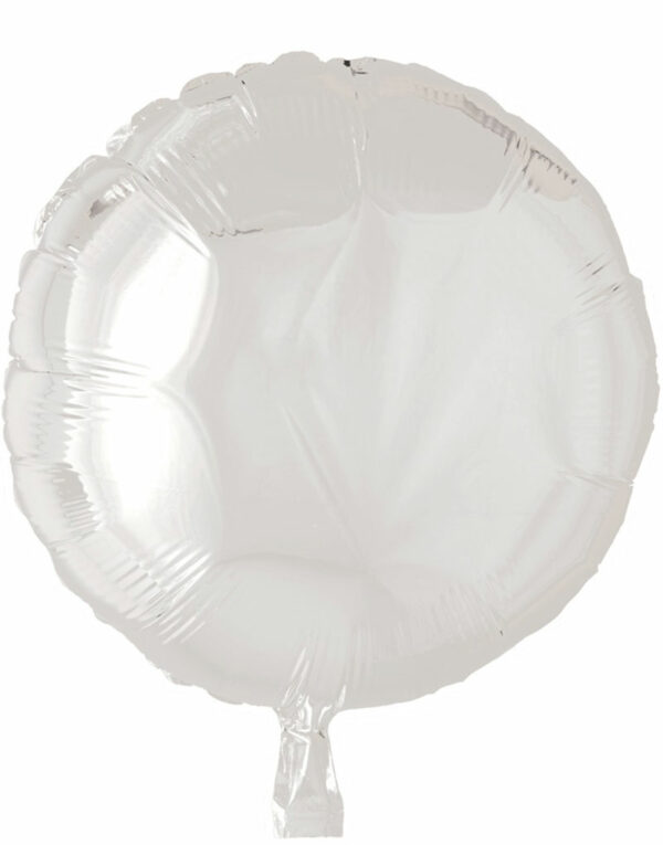 Rund Hvit Folieballong 46 cm