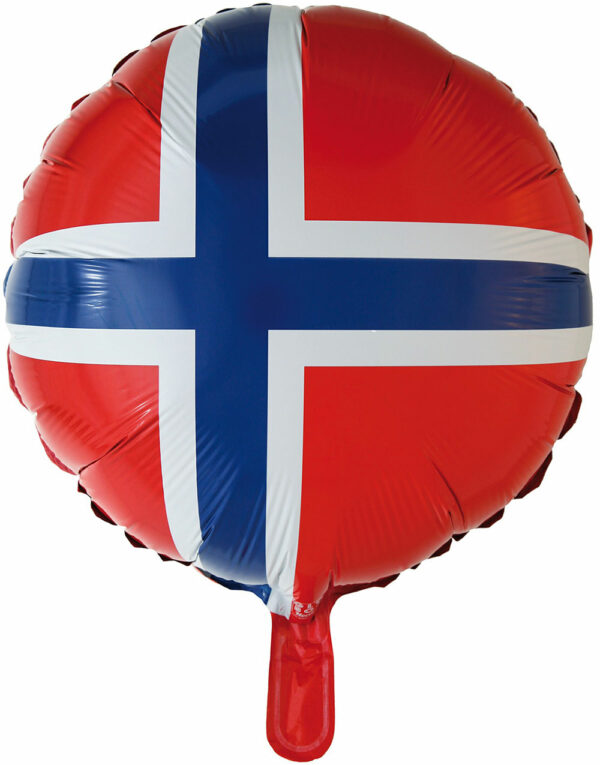 Folieballong med Motiv av Norges Flagg 46 cm