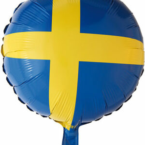 Folieballong med Motiv av Svenske Flagget 46 cm