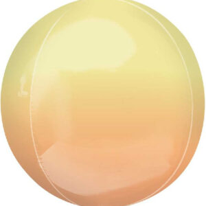 Gul og Orange Ombre Orbz Folieballong 38 cm