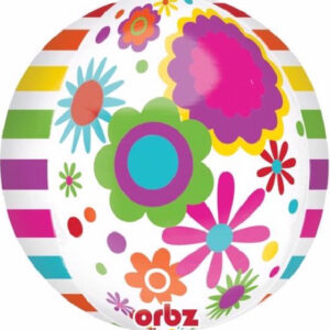 Orbz / Ballongboble Folieballong med Blomstermotiv 43 cm