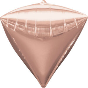 3 stk Rosé Gullfarget Metallisk Diamondz Folieballong 50x38 cm