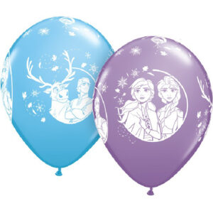 6 stk 30 cm Lilla og Blå Ballonger - Frost 2 - Disney Frozen 2