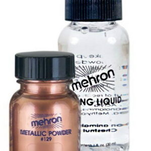 Copper Metallic Powder with Mixing Liquid - 30ml/5gr - Mehron Metallic Pulver og Blandemiddel