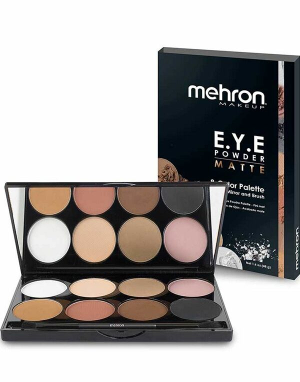 Mehron EYE Matte Palette - Sminkepalett med 8 Øyenskygger