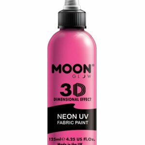 Stor Rosa Neon UV/Blacklight 3D Tekstilmaling 125 ml