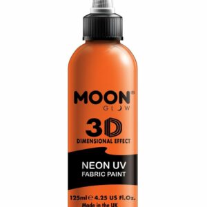 Stor Orange Neon UV/Blacklight 3D Tekstilmaling 125 ml