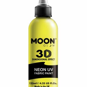 Stor Gul Neon UV/Blacklight 3D Tekstilmaling 125 ml