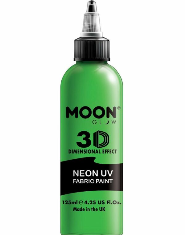 Stor Grønn Neon UV/Blacklight 3D Tekstilmaling 125 ml