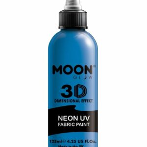 Stor Blå Neon UV/Blacklight 3D Tekstilmaling 125 ml