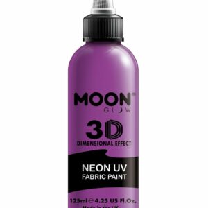 Stor Lilla Neon UV/Blacklight 3D Tekstilmaling 125 ml