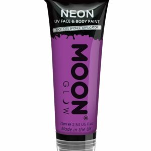 Lilla Neon UV/Blacklight Ansikt- og Kroppsmaling med Svamp 75 ml