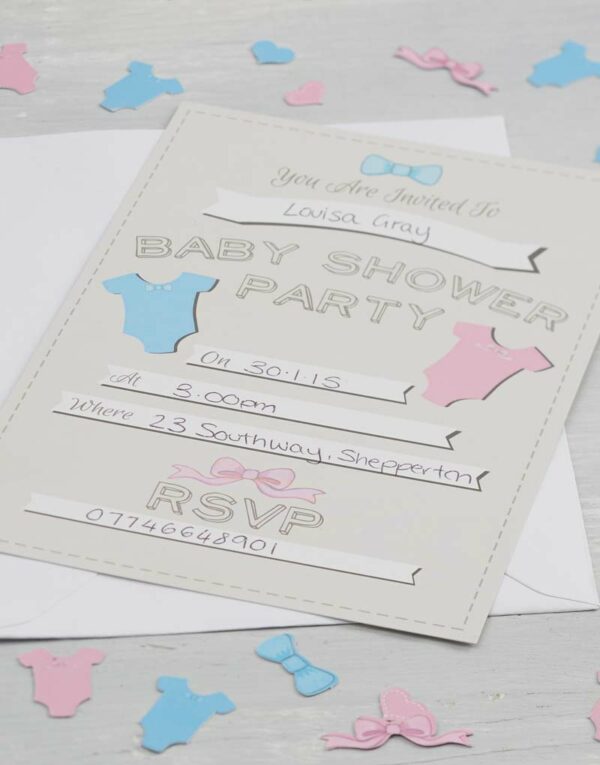 10 stk Invitasjoner - Babyshower - Baby Girl or Baby Boy