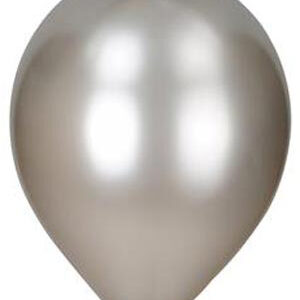 100 stk 23 cm MEGAPACK - Sølvfargede Metallic Ballonger