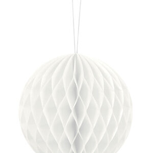 Hvit Honeycomb Ball 10 cm