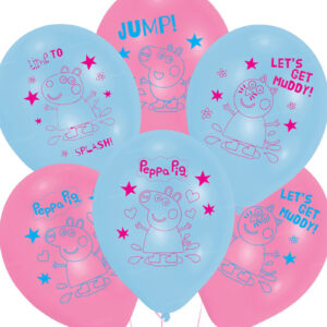 6 stk Latexballonger 28 cm - Peppa Pig