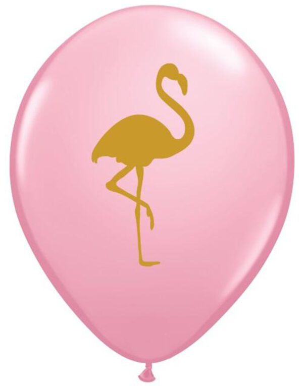 25 stk Rosa Ballonger med Flamingo Motiv 28 cm