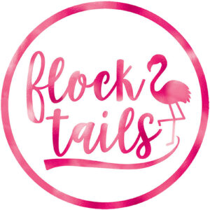 18 stk Flock Tails Glassbrikker med Flamingo-Motiv