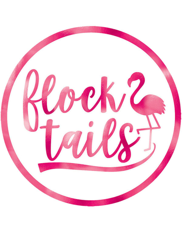 18 stk Flock Tails Glassbrikker med Flamingo-Motiv