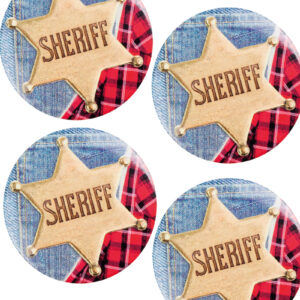 4 stk Sheriff Buttons 5