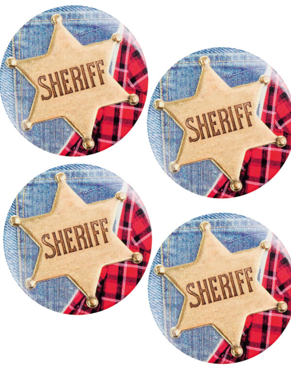 4 stk Sheriff Buttons 5