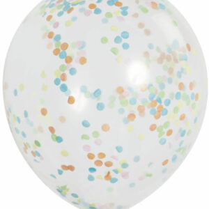 6 stk 30 cm Gjennomsiktige Ballonger med Flerfarget Konfetti