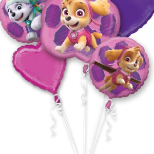 Paw Patrol Ballongbukett med 5 Folieballonger - Skye og Everest