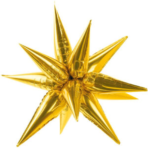 Gullfarget 3D Stjerne Folieballong 70 cm