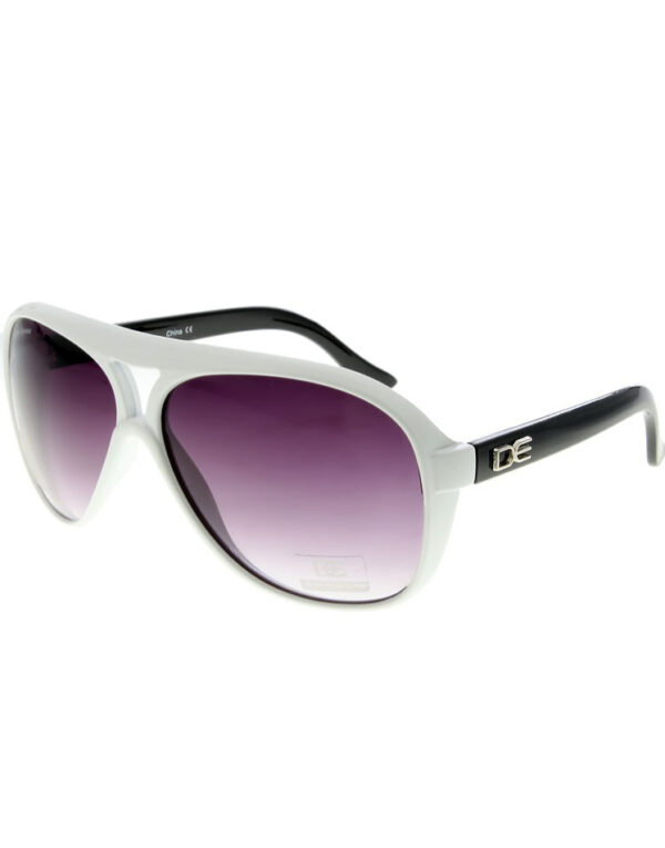 Trendy Designer Pilot - Hvit Solbrille