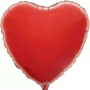 Rød Folieballong med Hjerteform 45 cm