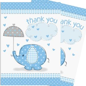 8 stk Takkekort - Babyshower Blue Elephant