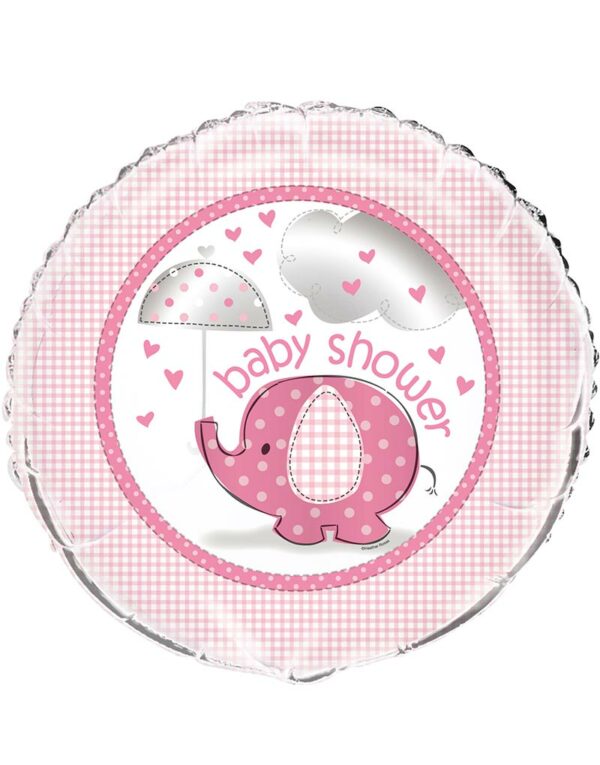 Folieballong 45 cm - Babyshower Pink Elephant