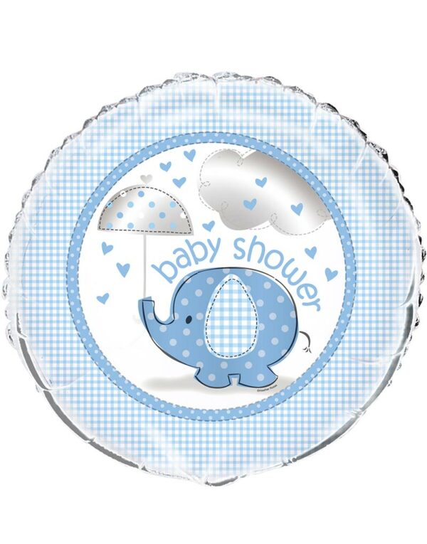 Folieballong 45 cm - Babyshower Blue Elephant