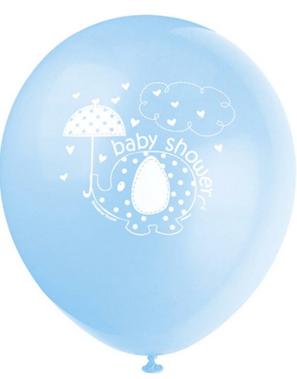 8 stk 30 cm Ballonger - Babyshower Blue Elephant