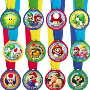 12 stk Medaljer - Super Mario Party