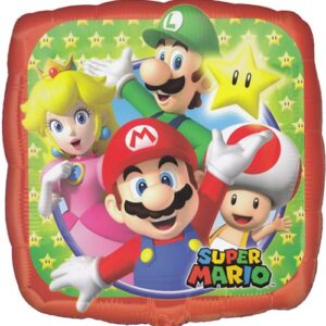 Stor Folieballong 43x43 cm - Super Mario Party