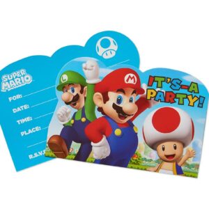 8 stk Invitasjoner - Super Mario Party