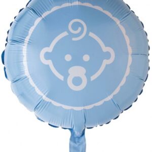 Lys Blå Folieballong med Guttemotiv 46 cm