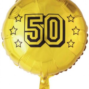 50 - Gullfarget Folieballong 46 cm